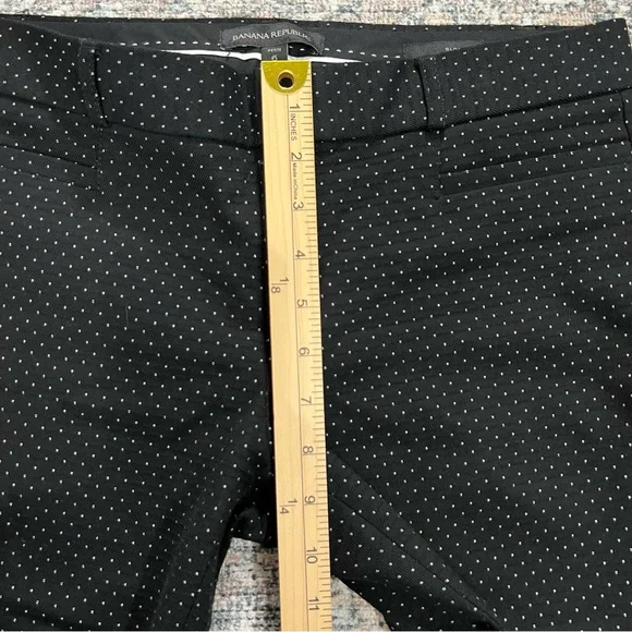 Banana Republic Sloan Fit Black Polka Dot Pants Women’s Size 6 Petite - Picture 9 of 12